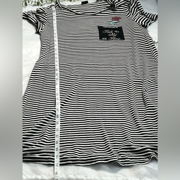 Disney Tale as Old As Time Black White Striped Sleep Dress Large - Picture 6 of 8